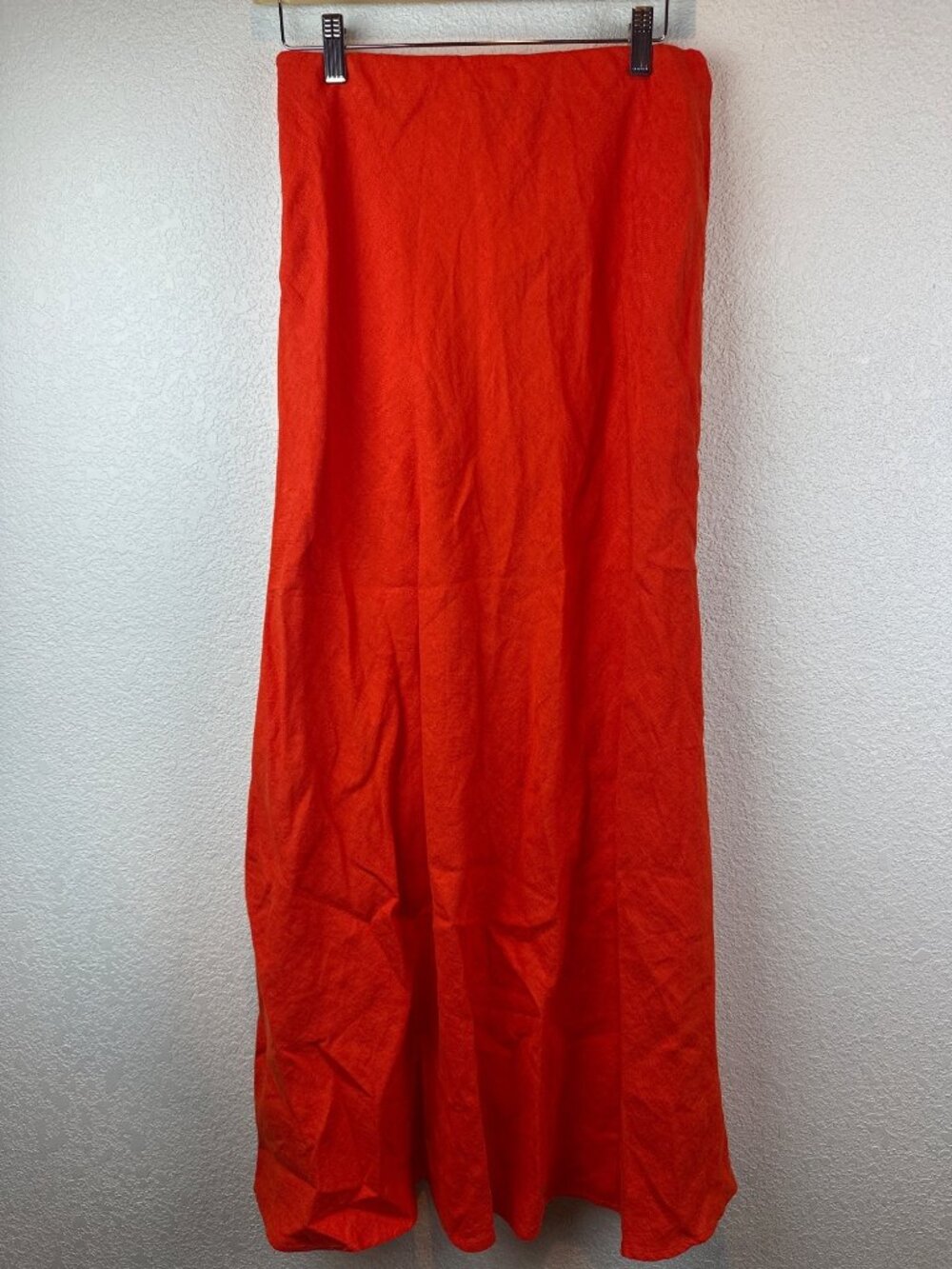 NWT Madewell 100% Linen Maxi Skirt Size 8 Orange Red Minimalist Coastal Chic - Picture 3 of 13